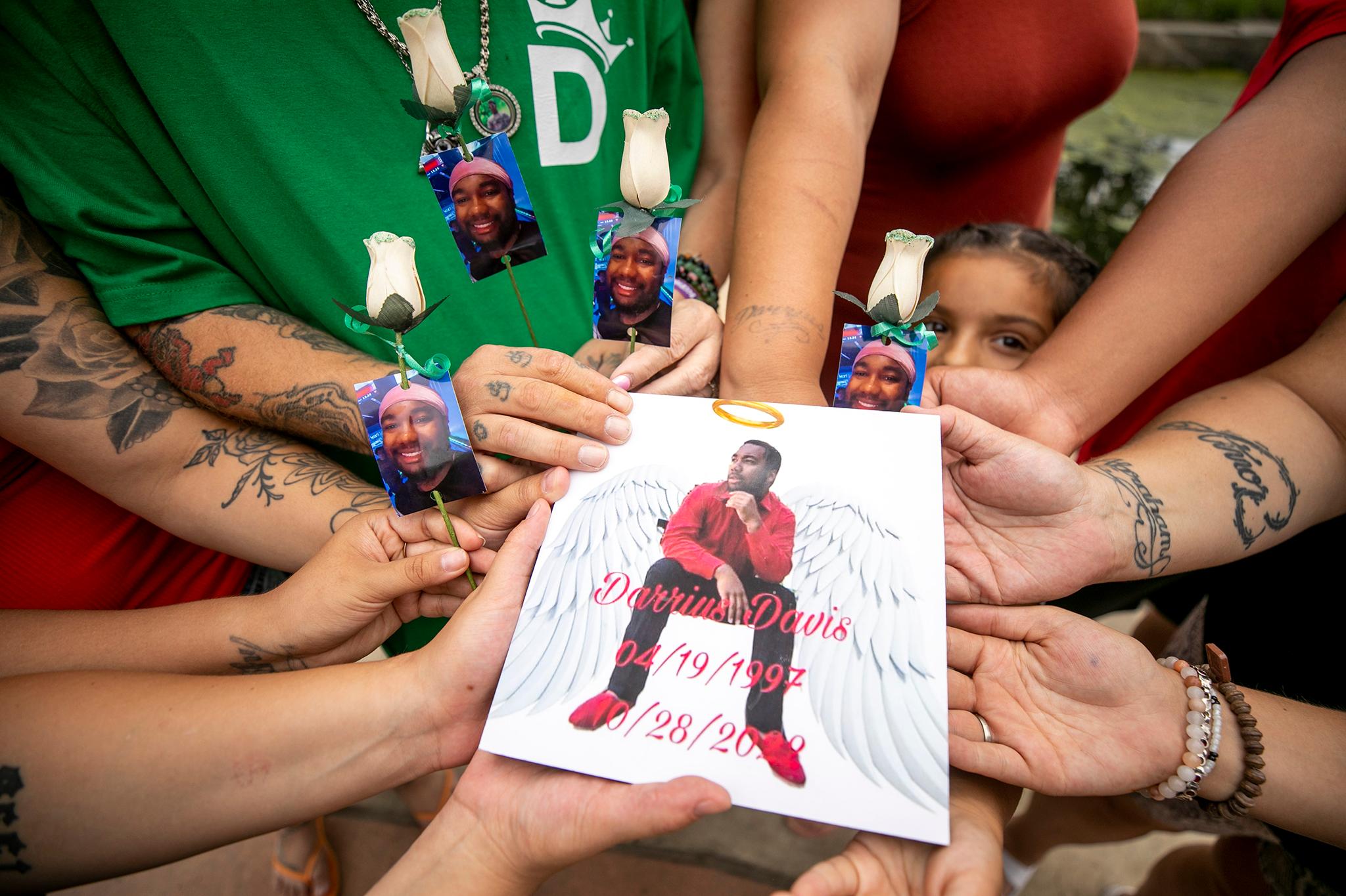 Darrius Davis' family gather at Aurora's Utah Park. July 30, 2023.